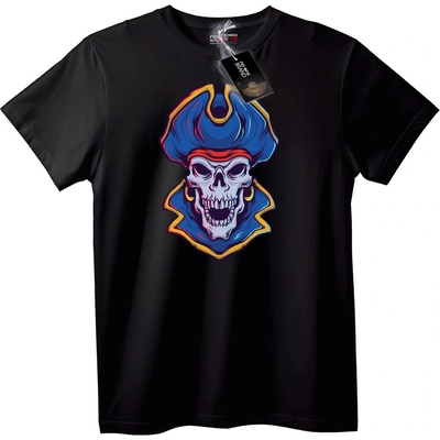 NOONEBRAND Тениска Skull в Синя Военна Шапка - 2XL, White