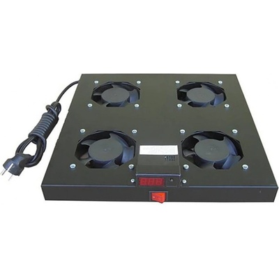 FORMRACK Вентилаторен блок Formrack F024F4DT, за 19" шкафове, 4 вентилатора, цифров термостат, черен (F024F4DT)