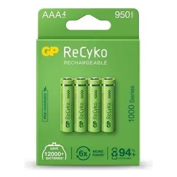 Image 1 of GP Batteries Акумулаторна Батерия GP R03 AAA 1000mAh NiMH 100AAAHCE-EB4 4 бр. в опаковка GP (GP-BR-100AAAHCE-EB4)