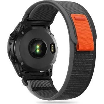 Tech-Protect Nylon Sport Band - текстилна каишка за Garmin Fenix 7X, Fenix 6X Pro, Fenix 6X, Fenix 5X Plus, Fenix 3HR, Fenix 3 (черен-оранжев)