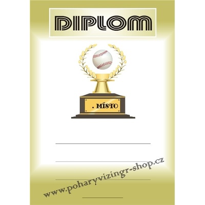 VIZINGR Baseball diplom A4 č.5