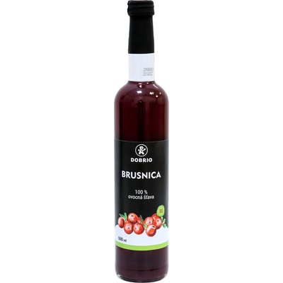 Dobrio Brusnica 100% ovocná šťava BIO 500 ml