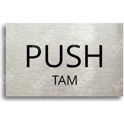 ACCEPT Tabulka SEM - TAM - typ 35 (80 x 50 mm) - stříbrná tabulka - černý tisk bez rámečku