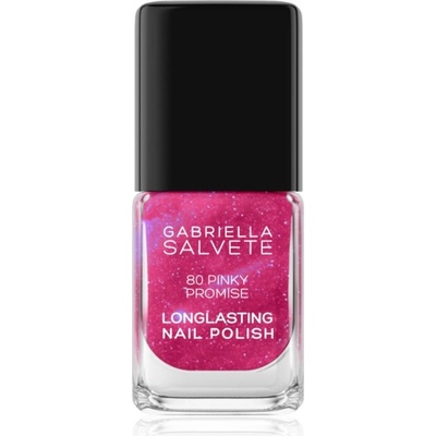 Gabriella Salvete Longlasting Enamel dlhotrvajúci lak na nechty s trblietkami odtieň 80 Pinky Promise 11 ml