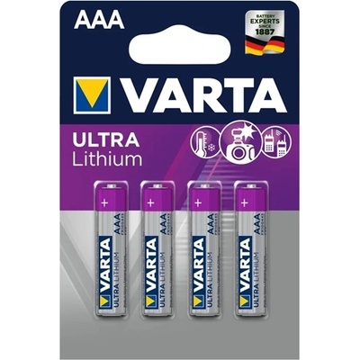 VARTA ultra батерия с дълъг живот aaa, литиева, 4 бр. в опаковка 6103301404 (6103301404)