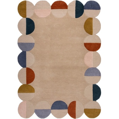 Flair Rugs Бежов ръчно изработен вълнен килим 120x170 cm Mia Scallop Frame - Flair Rugs (503119380178)