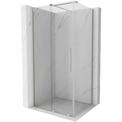 Mexen Velar плъзгаща се душ кабина 130 x 80 см, прозрачна, четка никел - 871-130-080-01-97 (871-130-080-01-97)