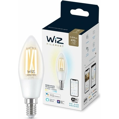 WiZ LED Stmievateľná žiarovka C35 E14/4,9W/230V 2700-6500K CRI 90 Wi-Fi