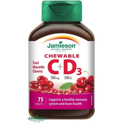 Jamieson Vitamíny C a D3 třešeň cucací 75 tablet