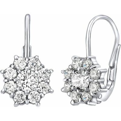 SILVEGO Kytičkové strieborné náušnice so zirkónmi Swarovski31572W