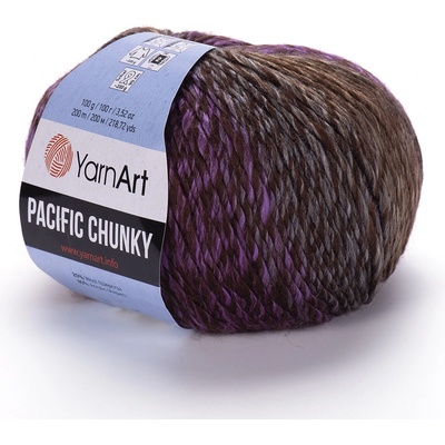 Yarn Art příze Pacific Chunky 307 hnědá a fialová