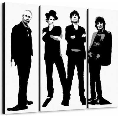 Ručne maľovaný Pop Art obraz Rolling Stones | kvadriptych - 60x60 cm