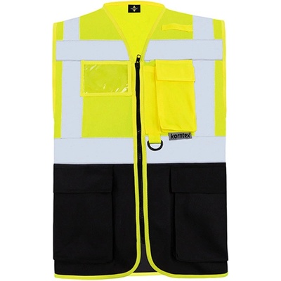 Korntex Berlin Multifunkční reflexní vesta na zip KX802 Signal Yellow