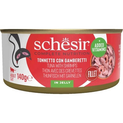 Schesir Jelly cat Tuniak s krevetami 140 g