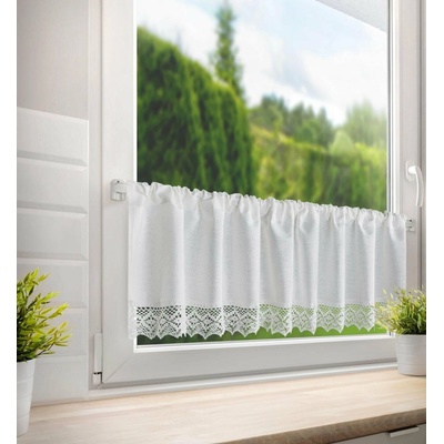EUROFIRANY KRÁTKA ZÁCLONA NA PÁSKE CLARIE 150X30 CM BIELA