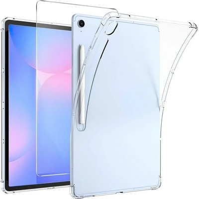 Samsung Прозрачен TPU калъф със скрийн протектор от закалено стъкло за Samsung Galaxy Tab S10 Lite