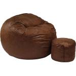 PUFRELAX Комплект, Барбарон и табуретка за крака, 700л. , King Size, Iced Coffee, Перящ се калъф, Трансформира се в легло, Пълнеж с микс от мемори пяна и дунапрен, Гама Premium, 8446 (PUF-M-KO-PT-CAF) - topmal