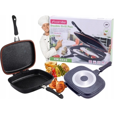 Kamille Grilovací pánev 32 cm s mramorovým povrchem