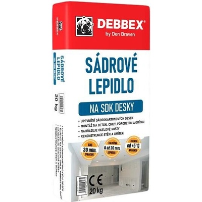Den Braven Sádrové lepidlo na SDK desky 20 kg pytel