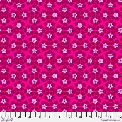 Bavlněná látka květinová růžová | Sam Wilde – Florescence – Petal Pasture Fuchsia