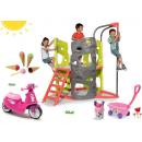 Smoby Set preliezačka Multi-Activity Tower na šplhanie so šmykľavkou+odrážadlo s gumenými kolesami a vozík so zmrzlinou SM840201-9