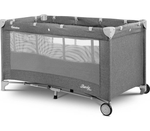 Caretero Cestovná postieľka Basic Plus Graphite