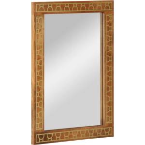 vidaXL Огледало за баня 50x70x2, 5 см мангово дърво масив и стъкло (358315)