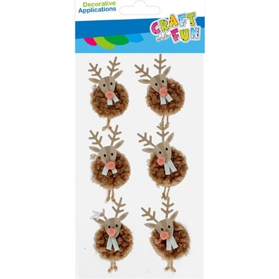 Hobby craftfun samolepky vianočné sob sada 6 kusov