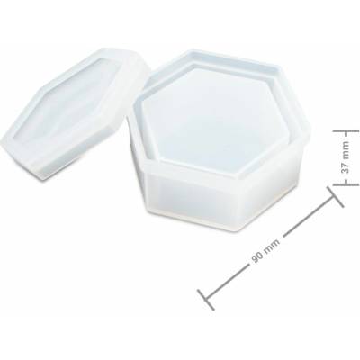 Manumi Silikónová forma na odlievanie krištáľovej živice škatuľka hexagón 90x80x37mm - 1 ks