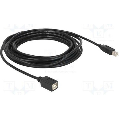 Delock 83429 USB 2.0 USB B zásuvka USB B vidlice 5m černý
