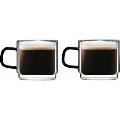 Design Sklenené hrnčeky v súprave na espresso Carbon Vialli 2 x 80 ml