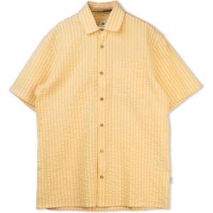 LAKOR Мъжка риза с копчета LAKOR Seer Sucker Short Sleeve Shirt - Cream Gold (033-3078-0213)