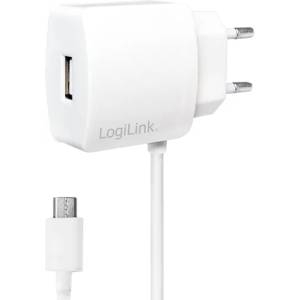 LogiLink USB Charger 1x +Micro USB cable 1m, 2.1A, PA0146W (PA0146W)