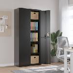 vidaXL Шкаф за папки черен 90x40x200 см стомана (339762)