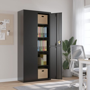 vidaXL Шкаф за папки черен 90x40x200 см стомана (339762)