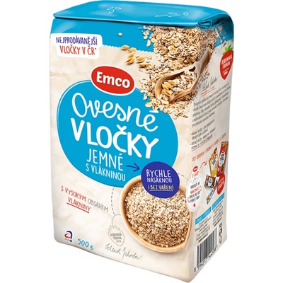 Emco ovesné vločky jemné s vlákninou, 500g