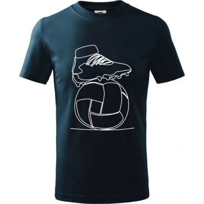 Futbalová lopta kopačka jedným ťahom tričko detské Tmavomodrá