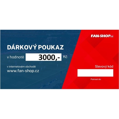 Fan-shop Tištěný dárkový poukaz 3000,- Kč