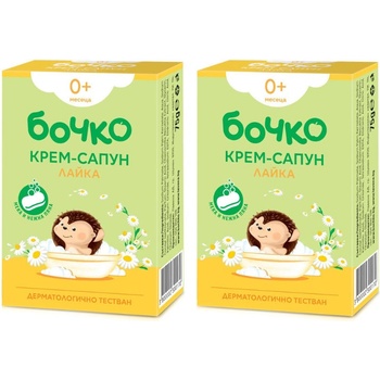 Бочко Бебешки крем-сапун Бочко - Лайка, 2 x 75 g