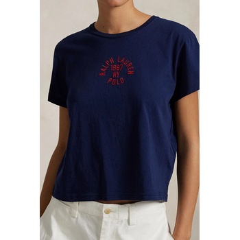 Ralph Lauren Памучна тениска Polo Ralph Lauren дамска в тъмносиньо 211965108 (211965108)