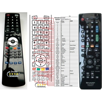 GENERAL SHARP 9JD076B0RV011 - съвместимо дистанционно управление на марката General (9JD076B0RV011)
