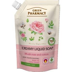 Green Pharmacy ЗЕЛЕН ТЕЧЕН САПУН РОЗА И ПАМУК NN 460 МЛ