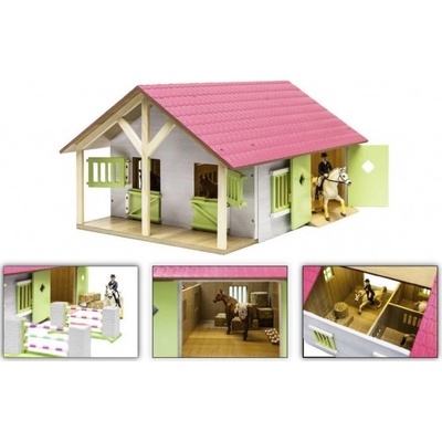 Alltoys Dřevěné koňské stáje s dílnou 1:24