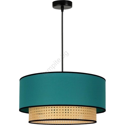 - Пендел BOHO 1xE27/15W/230V Ø 45 см тюркоаз/ратан (DU84335)