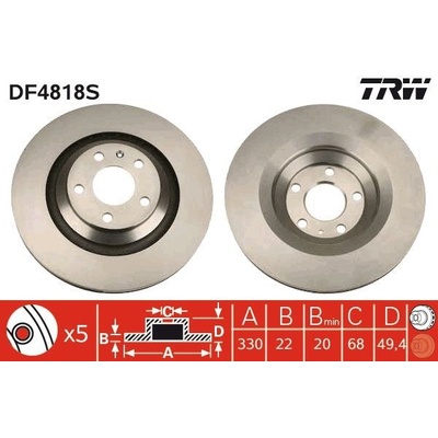 Brzdový kotúč TRW DF4818S