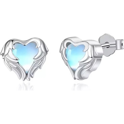 Olivie strieborné náušnice ANJELSKÉ SRDCE 7266