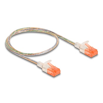 Delock Мрежов кабел RJ45 Cat. 6A UTP Slim 0.5m прозрачен, Delock 80352 (80352)