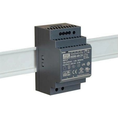 SPÍNANÝ NAPÁJECÍ ZDROJ PRO DIN RAIL MEAN WELL HDR-60-24 24V/60W/2,5A
