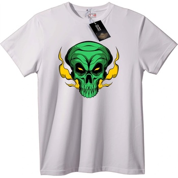 NOONEBRAND Тениска Зелен Пламтящ Череп - 5XL, Black