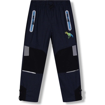 Chlapčenské outdoorové nohavice KUGO G8860 tmavo modrá tyrkysové zipsy Modrá tmavo